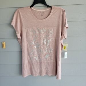Lucky Brand Pink Graphic T-Shirt 2X NWT